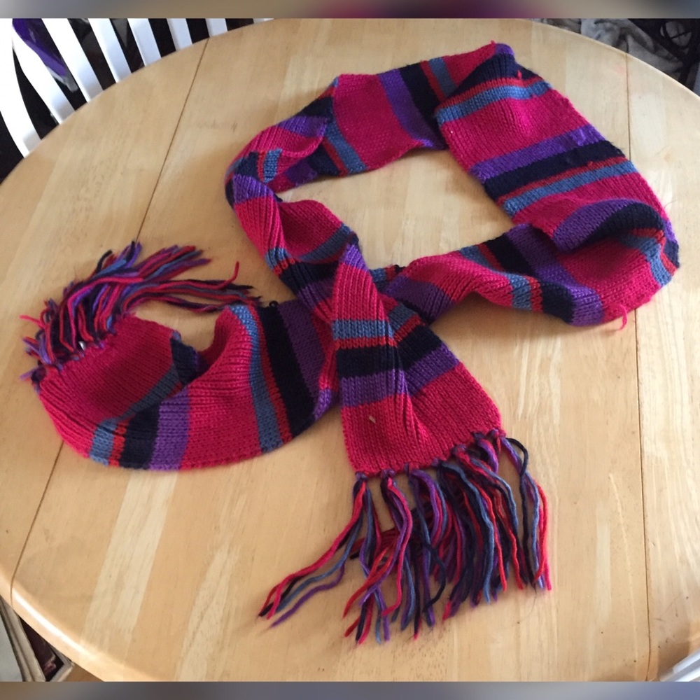 Bright Multicolored Wool Blend Scarf